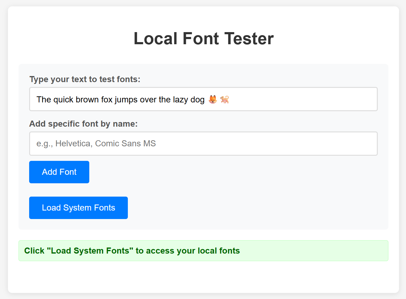 Cover image for 🅰️Local Font Tester🔠