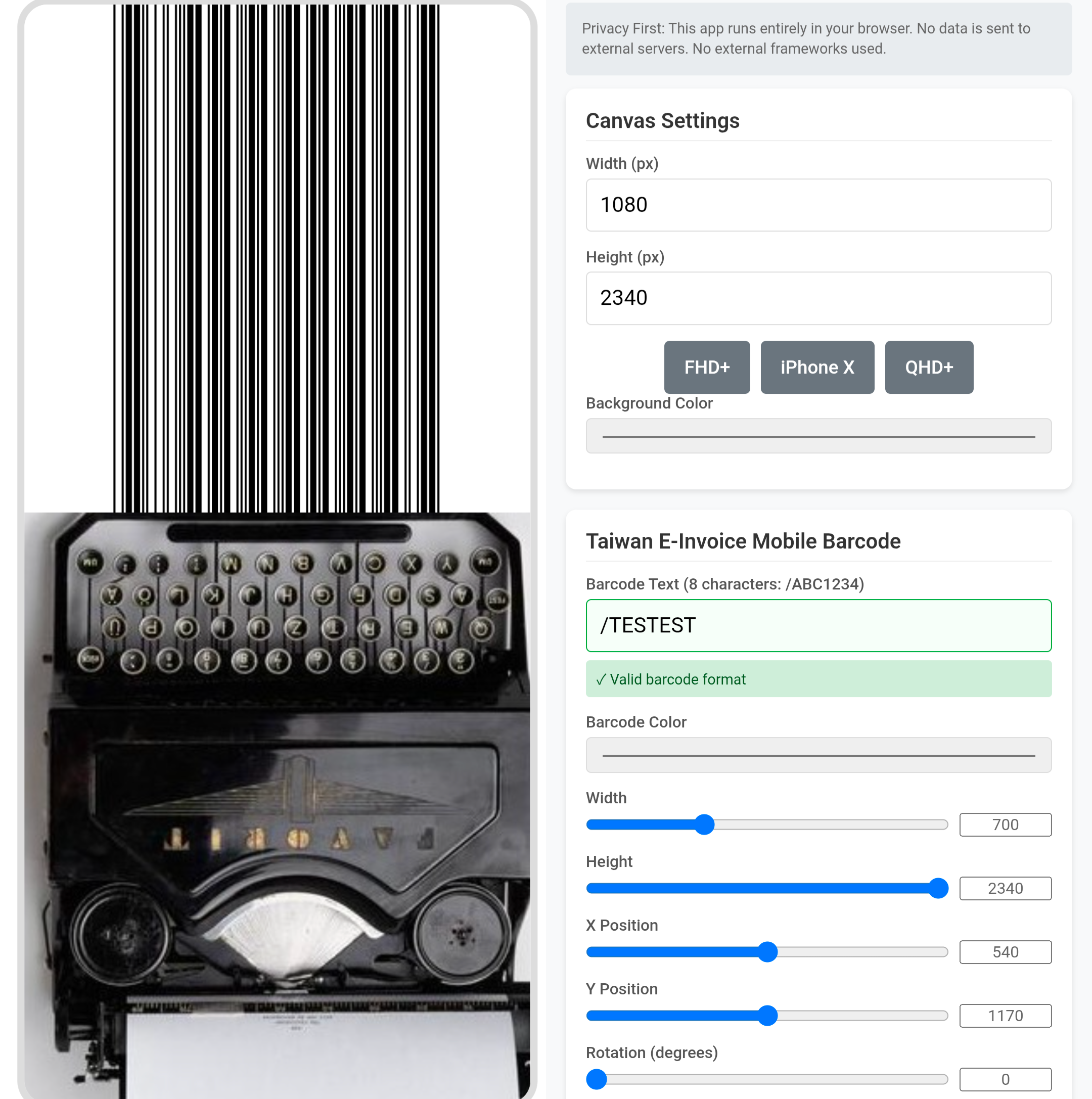 Cover image for Taiwan E-Invoice Barcode Wallpaper Generator