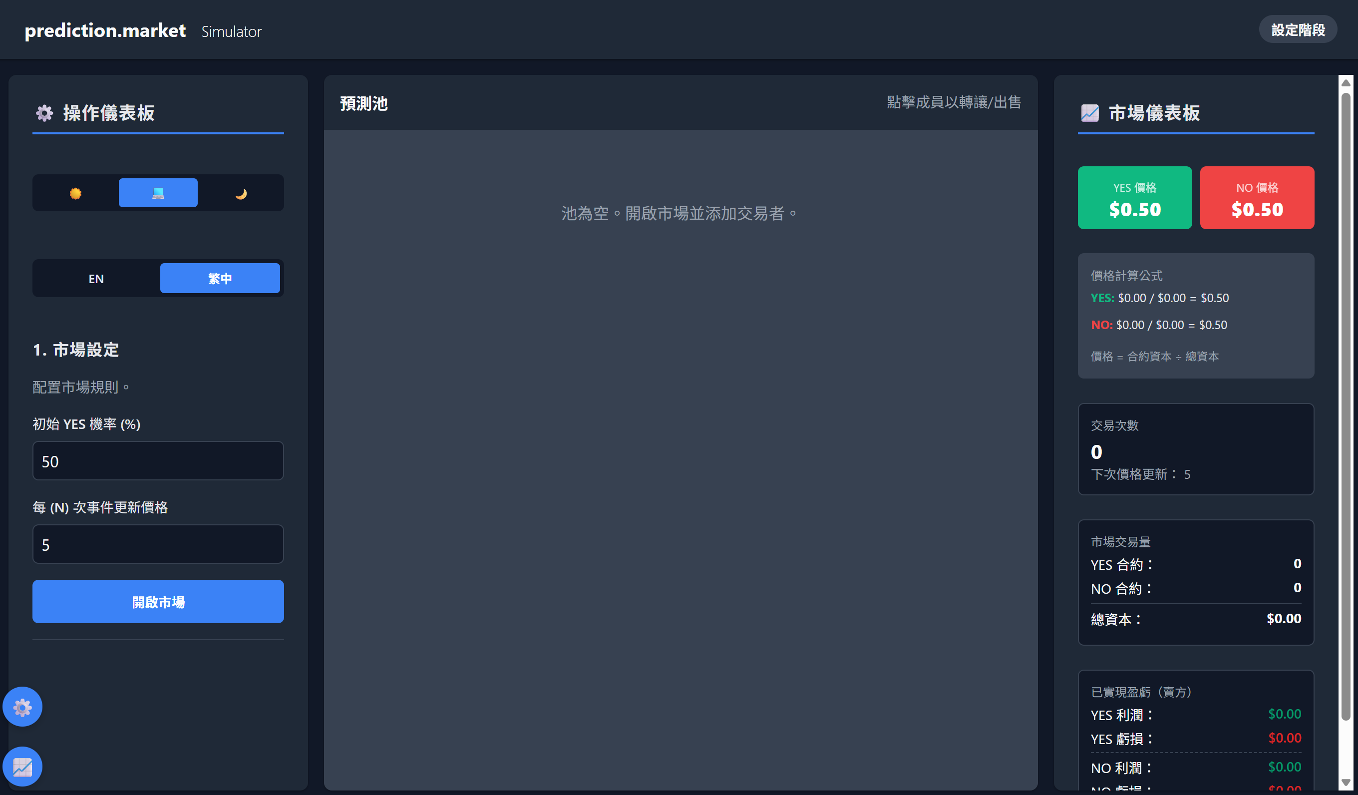 Cover image for 📊 預測市場模擬器（附設遊戲模式）🏃