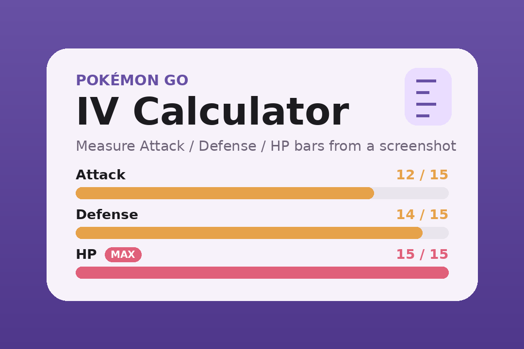 Cover image for 📏 Pokémon GO IV 計算器 Pokémon GO IV Calculator