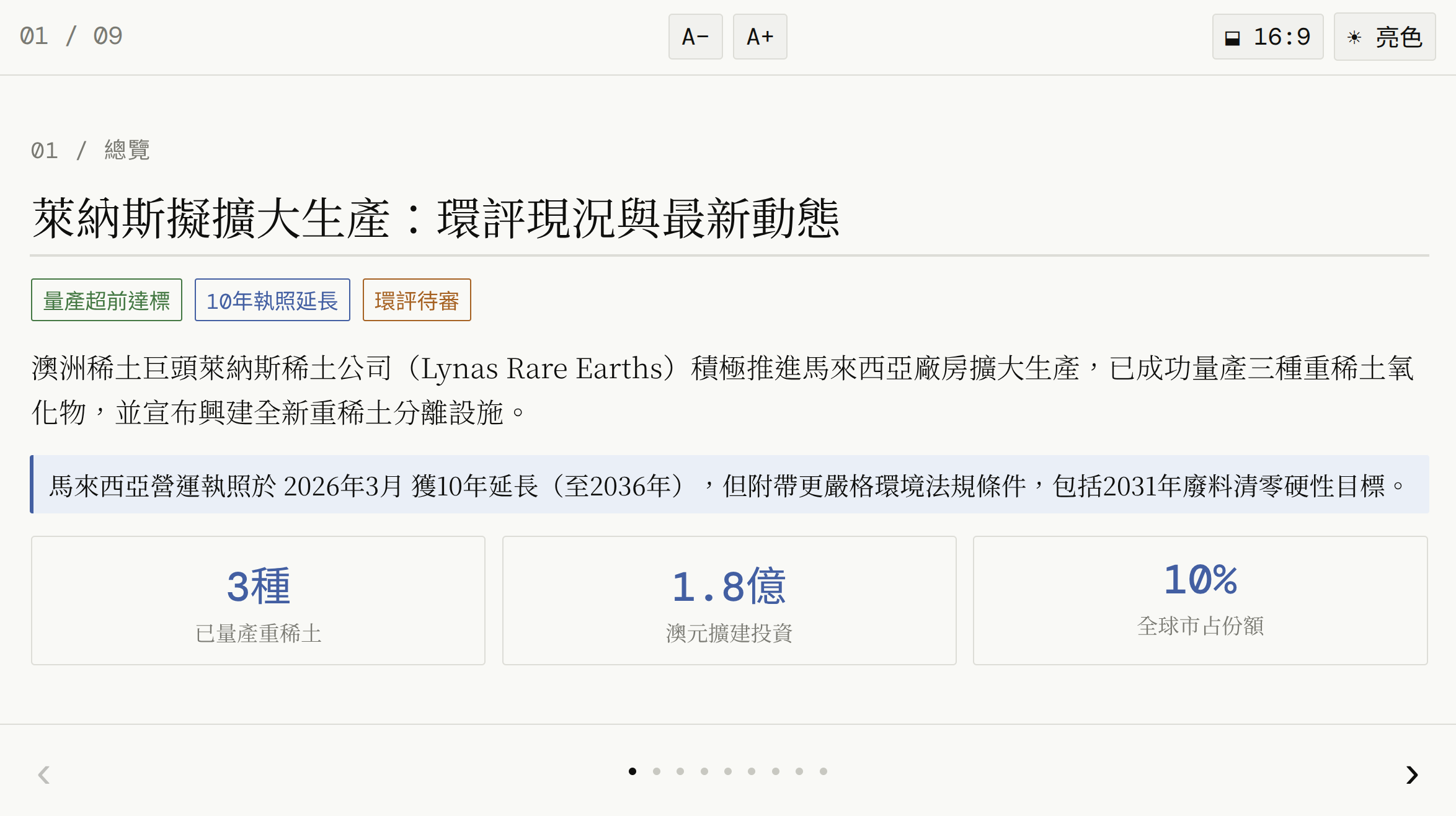 Cover image for 萊納斯擴產分析